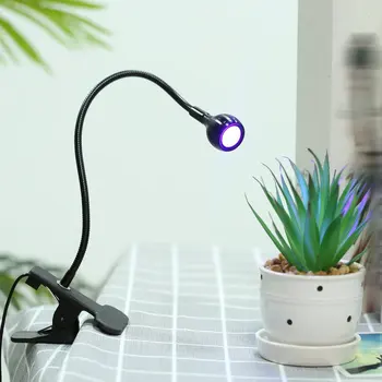 3W Roxo Lâmpada de conserto de celulares Verde de Petróleo Cola UV que Cura a Luz Púrpura Clipe Lâmpada de Leitura USB Lâmpada Olho de protecção contra a Luz da Noite
