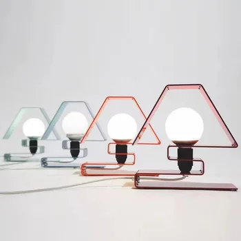 O pós-moderno, geométricos, lâmpada da tabela do DIODO emissor de arte quartos, sala metal Nórdico minimalista moderno candeeiro de mesa de cabeceira