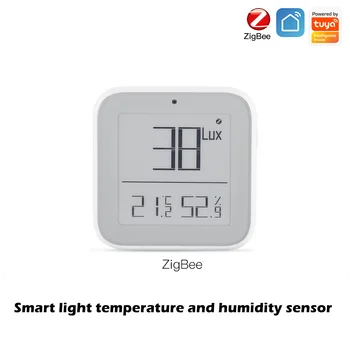 Smart Zigbee Tuya Brilho Termômetro em tempo Real Sensível à Luz, Temperatura e Umidade Sensor Detector com o Smart App