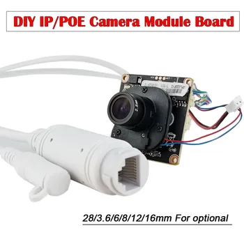 DIY POE Camera IP Módulo de Placa Com IRCUT RJ45 Cabo 1080P de 5MP, 3MP POE Câmeras ONVIF H. 265 APLICATIVO Móvel XMEYE 2.8/3.6/8/Lente de 16mm