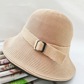 Respirável Roupa de Malha de Cúpula Chapéu de Balde para as Mulheres a Moda Ajustável Cor Sólida Pescador chapéu Bacia Boné chapéu de sol de verão
