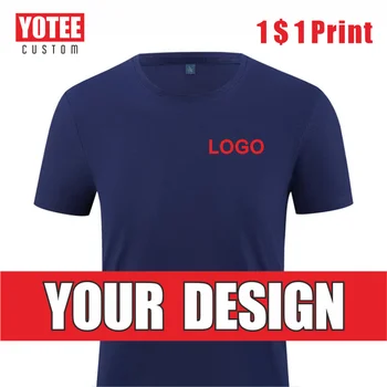 YOTEE Verão T-Shirt Personalizado Logotipo Impresso Bordado Camisa de Algodão Casual Esportes ao ar livre Grupo Pessoal Personalizado 2023 Novo