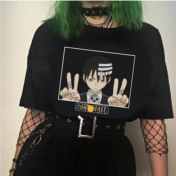 Soul Eater Anime Japonês T-Shirt dos Homens T-shirt Gola Equipado Macio Anime Mangá Engraçado Camiseta Roupas