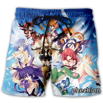 phechion Novos Homens/Mulheres Anime DATA LIVEⅢ Impressos em 3D Shorts Ocasionais de Moda Streetwear Homens Soltos Sporting Shorts A81