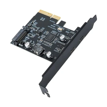 2-Tipo de Porta-C PCI-E da Placa de Expansão PCI-Express 4X USB 3.2 Geração de Riser Adaptador de 10 gbps de Transferência Rápida