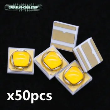 50pcs Cerâmica 3W 3.4*3,4 mm 3V 700mA Diodos LED LED Lâmpada LED Grânulo da Lâmpada de Lanterna Luz Âmbar 1900-2000K de Ouro Amarelo Para DIY