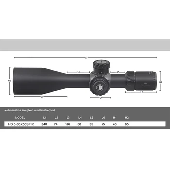Discoveryopt HD DE 5 30X56 FFP 34mm Tubo de Primeiro Plano Focal excelente nitidez e brilho luneta com Iluminação