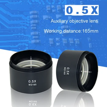 0,5 X 0,7 X Auxiliar Objetiva Estéreo Acessórios para Estéreo Binocular Trinocular Microscópio de Zoom da Câmera