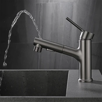 3 forma de luxo cinzento mate moderno bronze torneira de água fria misturador torneira do banheiro lavar o rosto sink faucet da bacia