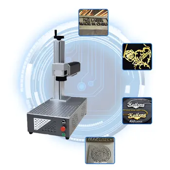 Fibra de Marcação a Laser, Máquina de Gravura de Marcador de Rotary de Metal Inoxidável Marcação de 20W