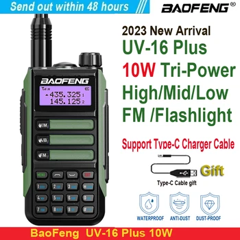 2023 Baofeng UV-Pro 16 Plus Professional 10W Atualizado De UV-5R Walkie Talkie IP68 Impermeável de Longo Alcance Dual Band de Rádio amador