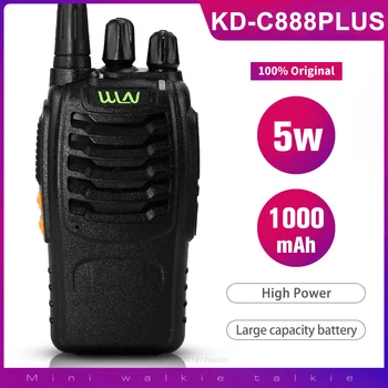 Walkie-Talkie WLN KD-C888Plus Rádio Portátil 888 Plus 5W UHF 400-470MHz Longo Intervalo de Duas Vias de Rádio Para a Caça Hotel Intercom Falar