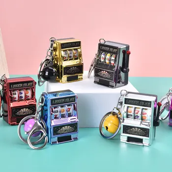 Sorte Jackpot Mini Máquina De Fenda De Fruto Divertido Aniversário Chaveiro De Presente As Crianças Brinquedo Educativo Moeda Operado Jogos De Jogos De Azar Máquina