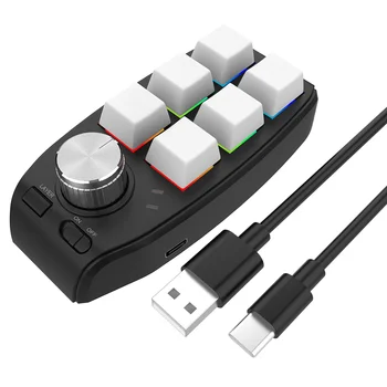 USB Personalizada de Programação de Macro Botão do Teclado 6 Teclas de Copiar e Colar Mini Botão para o Photoshop Jogos Mecânica Teclado Branco