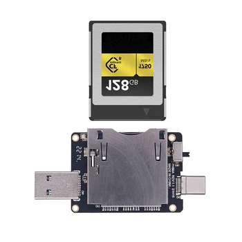 CFexpress Leitor de Cartão do USB 3.0 Tipo A + USB3.1 Tipo C 10Gbps para CF Express Riser Adaptador JMS583 Chip para CF Expressar Tipo B de Memória